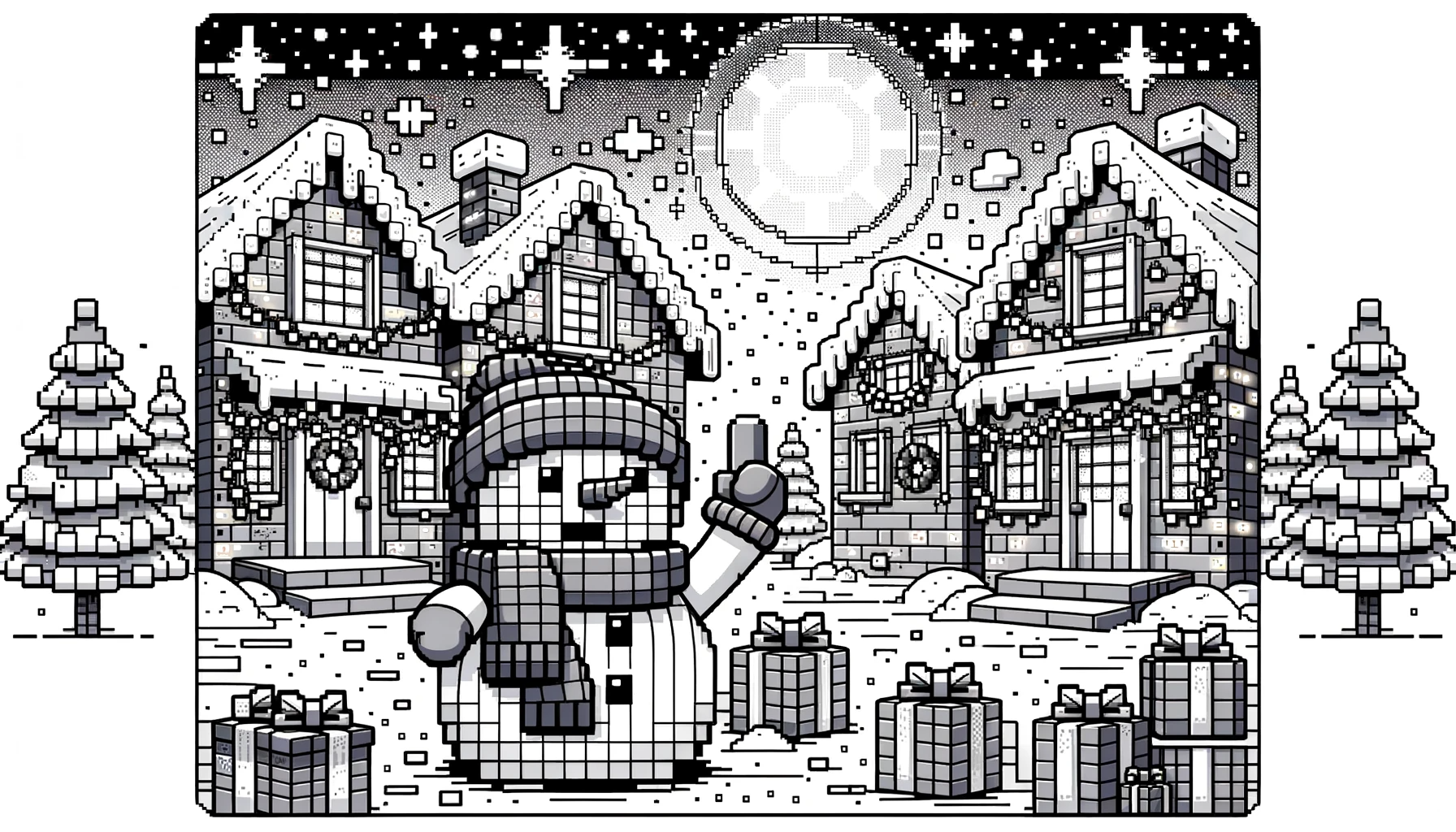 マインクラフト風のクリスマスカード